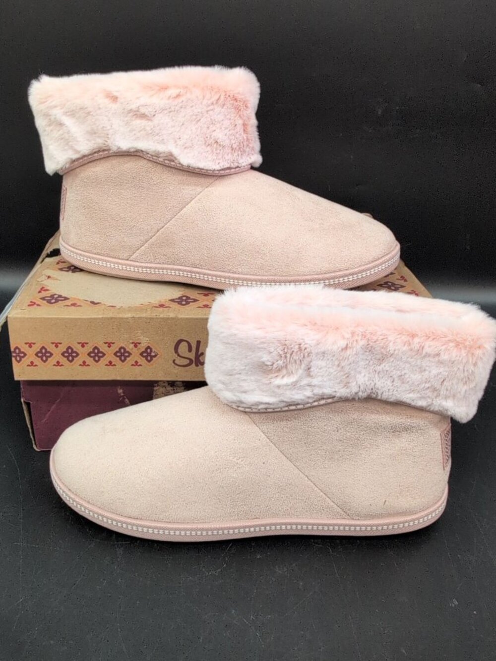 Skechers Cozy Campfire Slipper With Faux Fur Women's Boots 9.5 Blush 167627